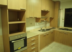 Kitchen cabinets.