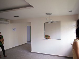Living and dining room, lights and A/C installed. Living and dining room, lights and A/C installed.