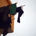 More clothes for drying, taken from ground level. More clothes for drying, taken from ground level.