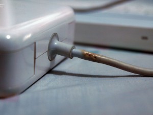 Melted MacBook adapter cable.